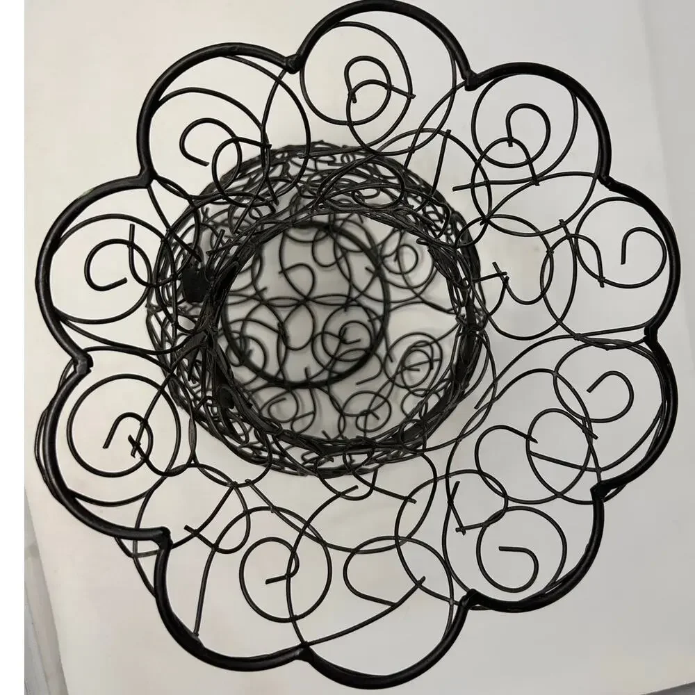 Black Wire Decorative Basket with a‎ Bow